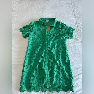 Botique Style Lace Button Down Shirt Dress 🩵